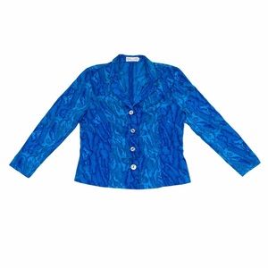 Blue Tie Dye Silk Blazer